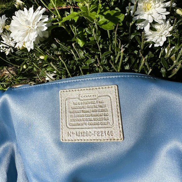 Coach Poppy Daisy Madras Pastel Tartan Plaid Crossbody Purse - Picture 9 of 16